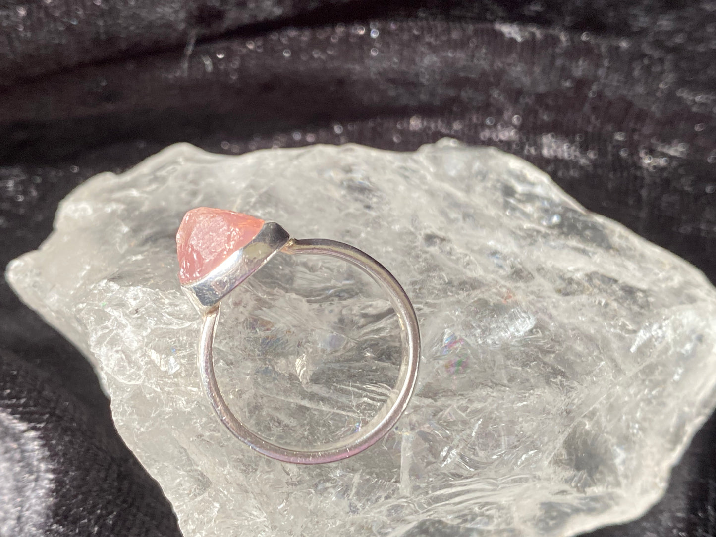 Stunning Vintage Pink Morganite Ring in Sterling Silver Setting Size 6