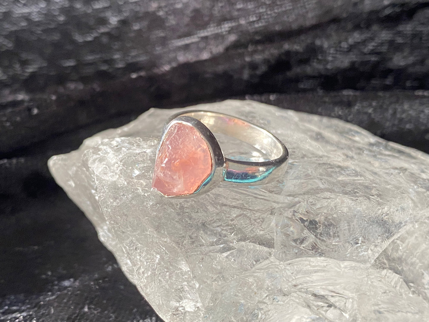 Stunning Vintage Pink Morganite Ring in Sterling Silver Setting Size 6