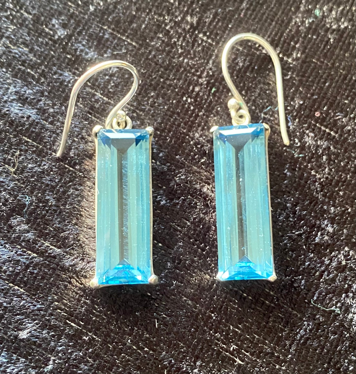 Stunning Blue Topaz Sterling Silver Earrings