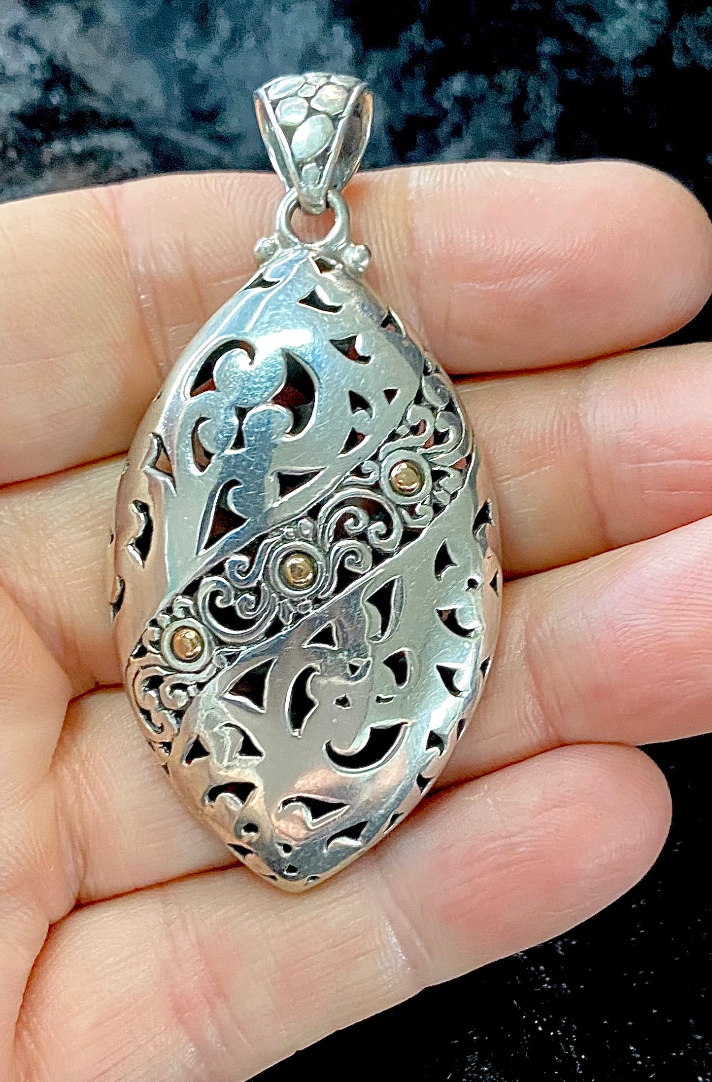 Stunning Sterling Silver Pendant made with Balinese Silver