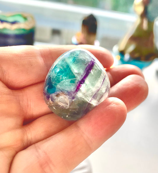 Gorgeous Rainbow Fluorite tumble stones