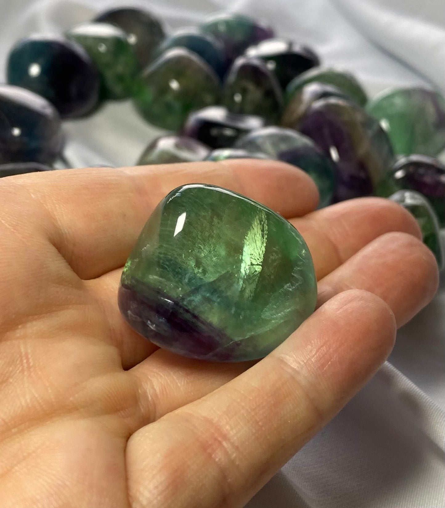 Gorgeous Rainbow Fluorite tumble stones