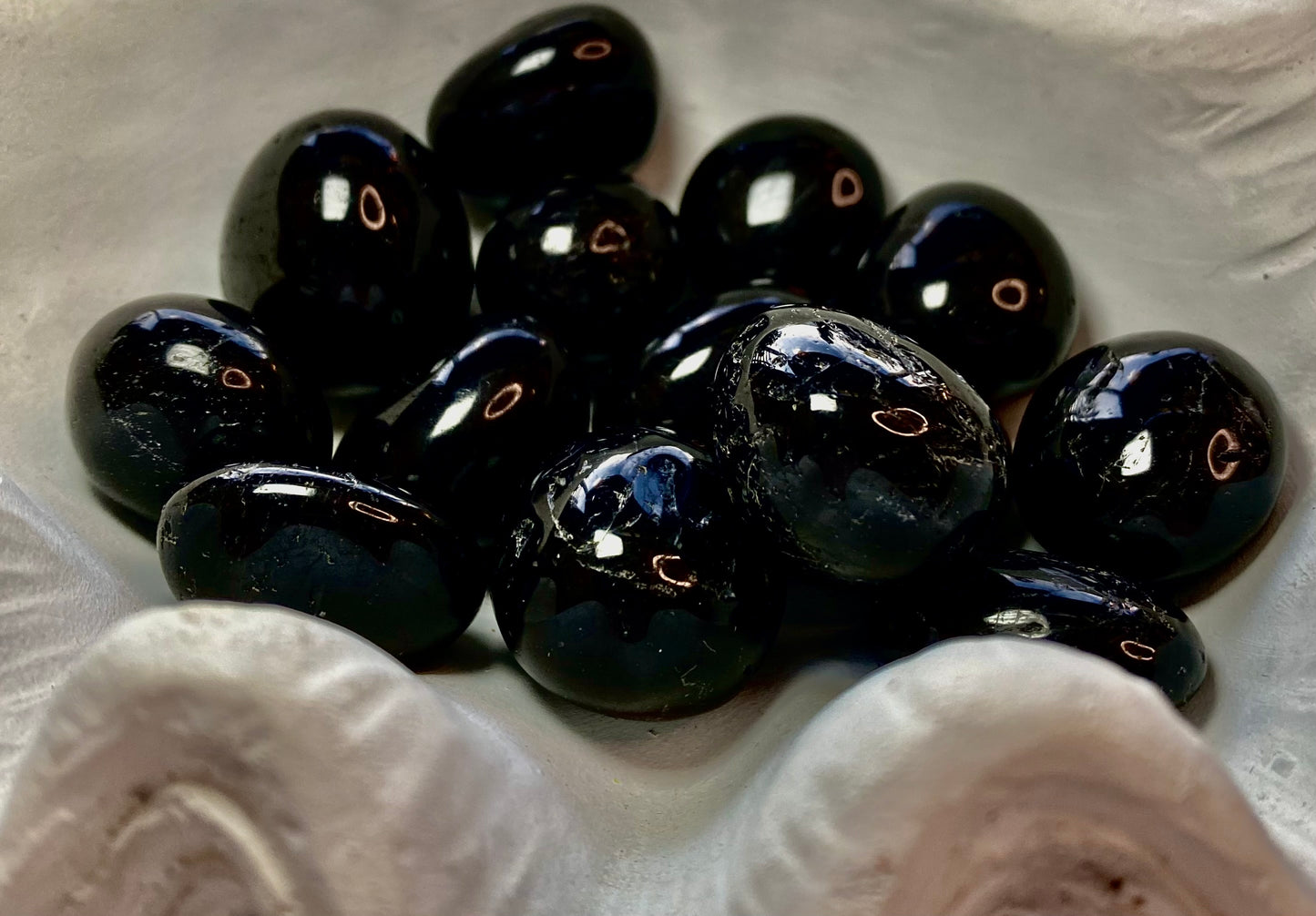 Black Tourmaline tumble cut stones