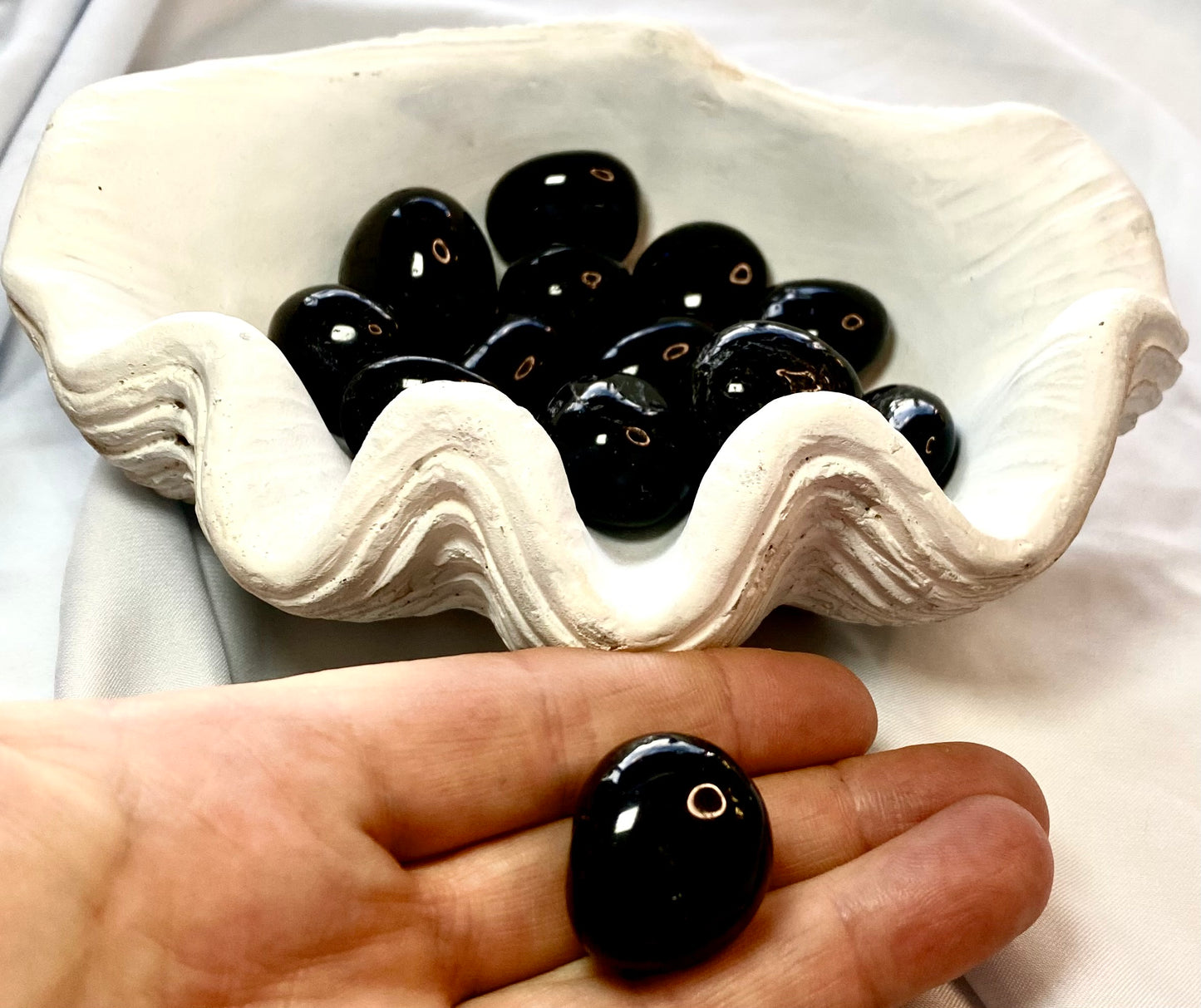 Black Tourmaline tumble cut stones