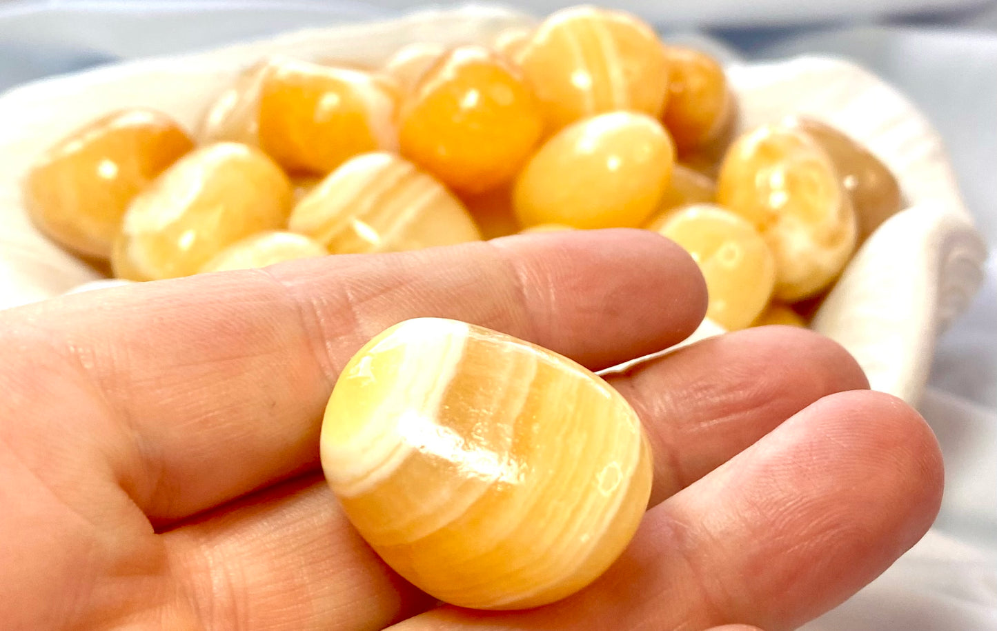 Optimistic Orange Calcite tumble stones