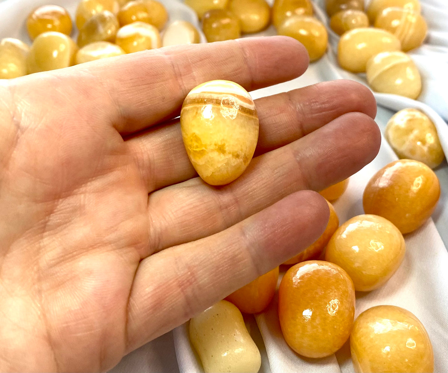 Optimistic Orange Calcite tumble stones