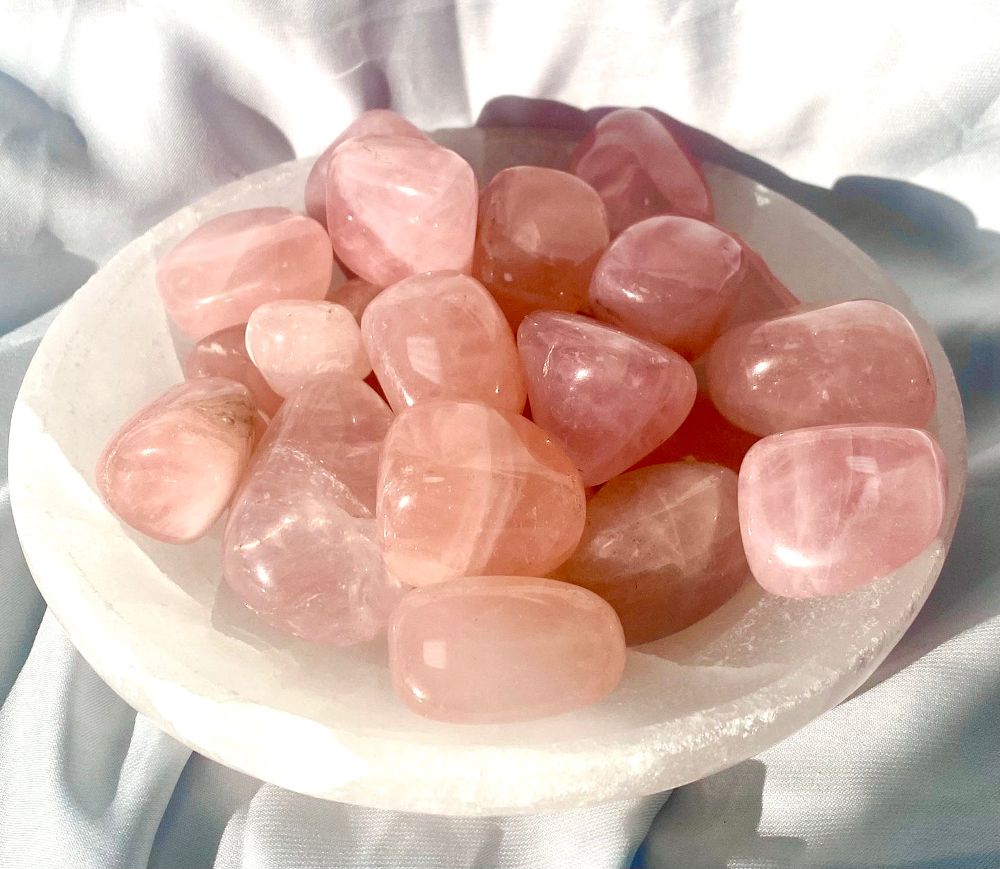 Love is all around us Rose Quartz Tumble Stones