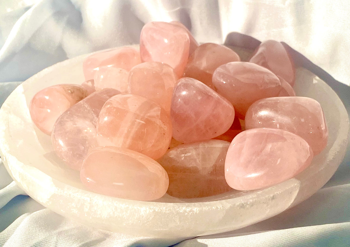 Love is all around us Rose Quartz Tumble Stones