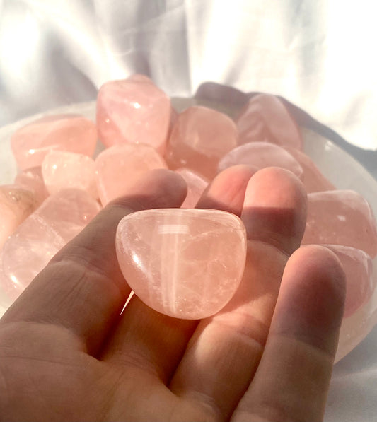 Love is all around us Rose Quartz Tumble Stones