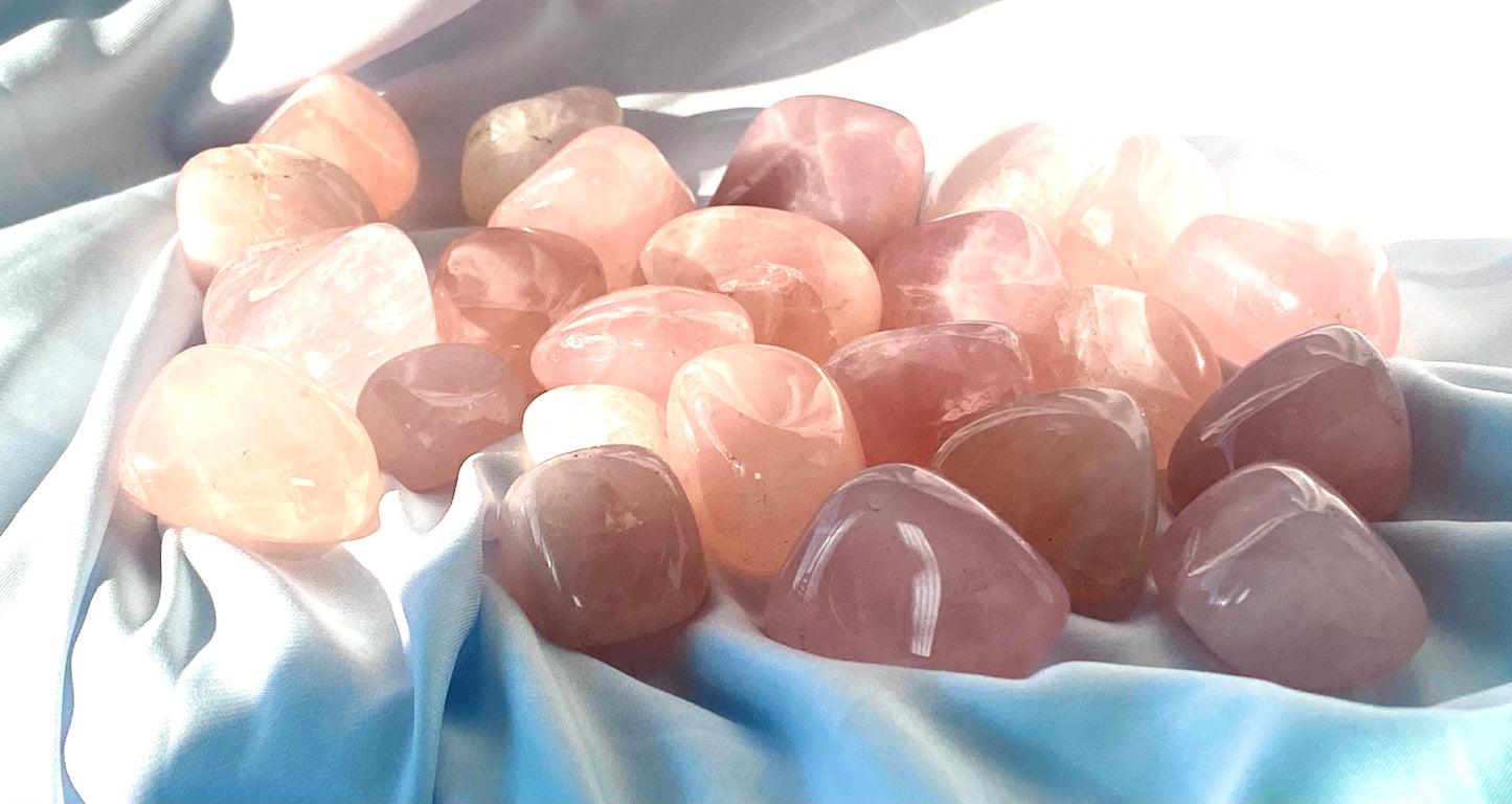 Love is all around us Rose Quartz Tumble Stones