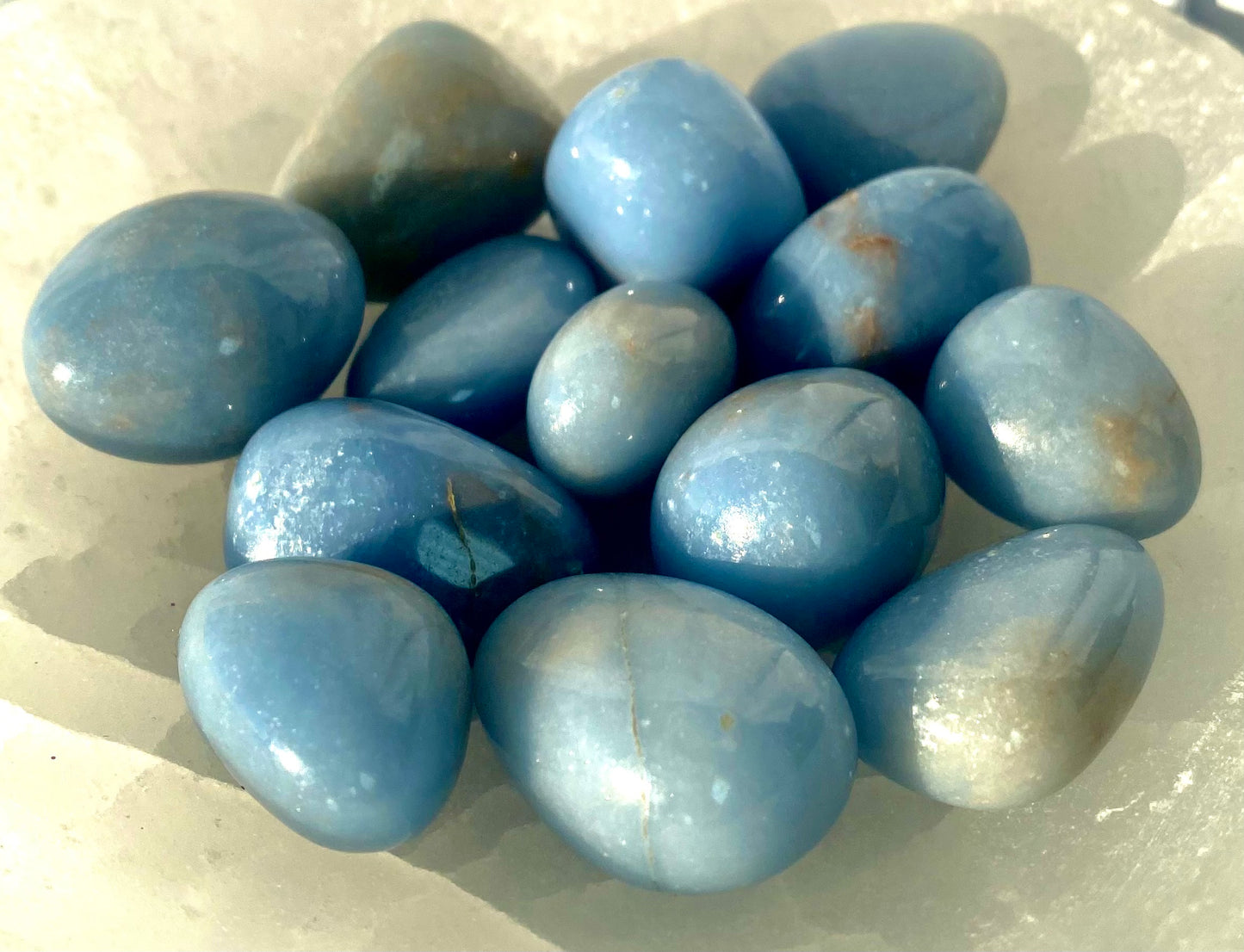 Compassionate Angelite Tumble Stones