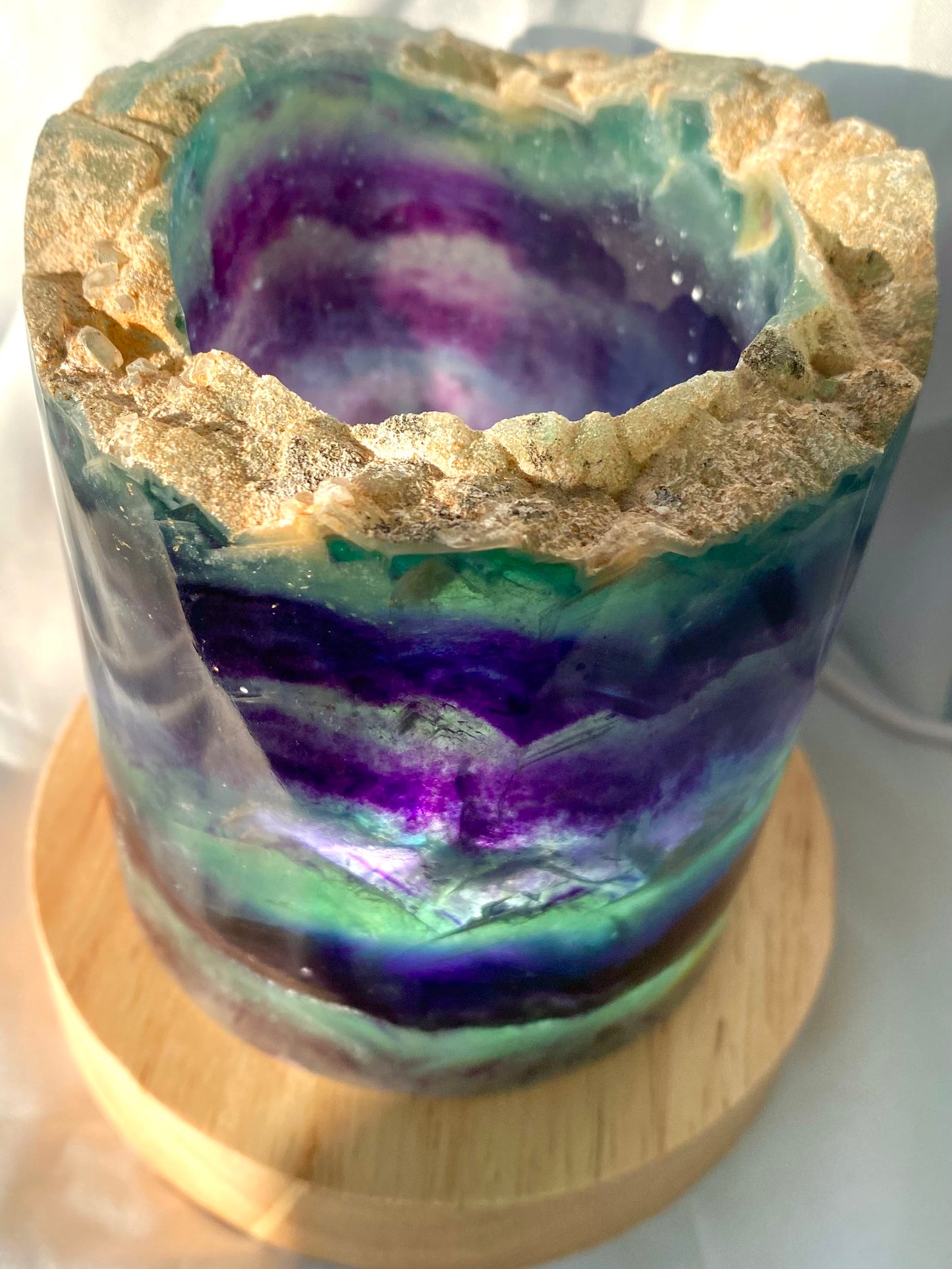 Rainbow Fluorite Lamp - LED Stand