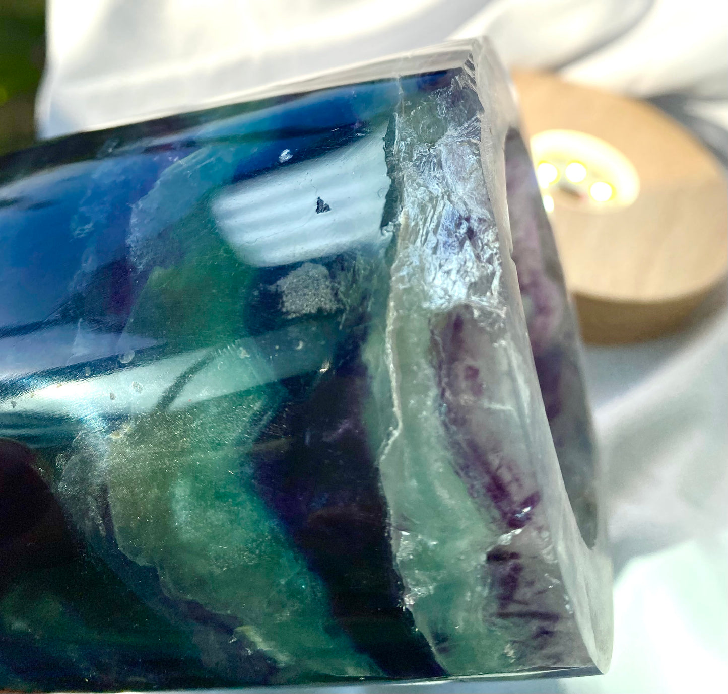 Rainbow Fluorite Lamp - LED Stand