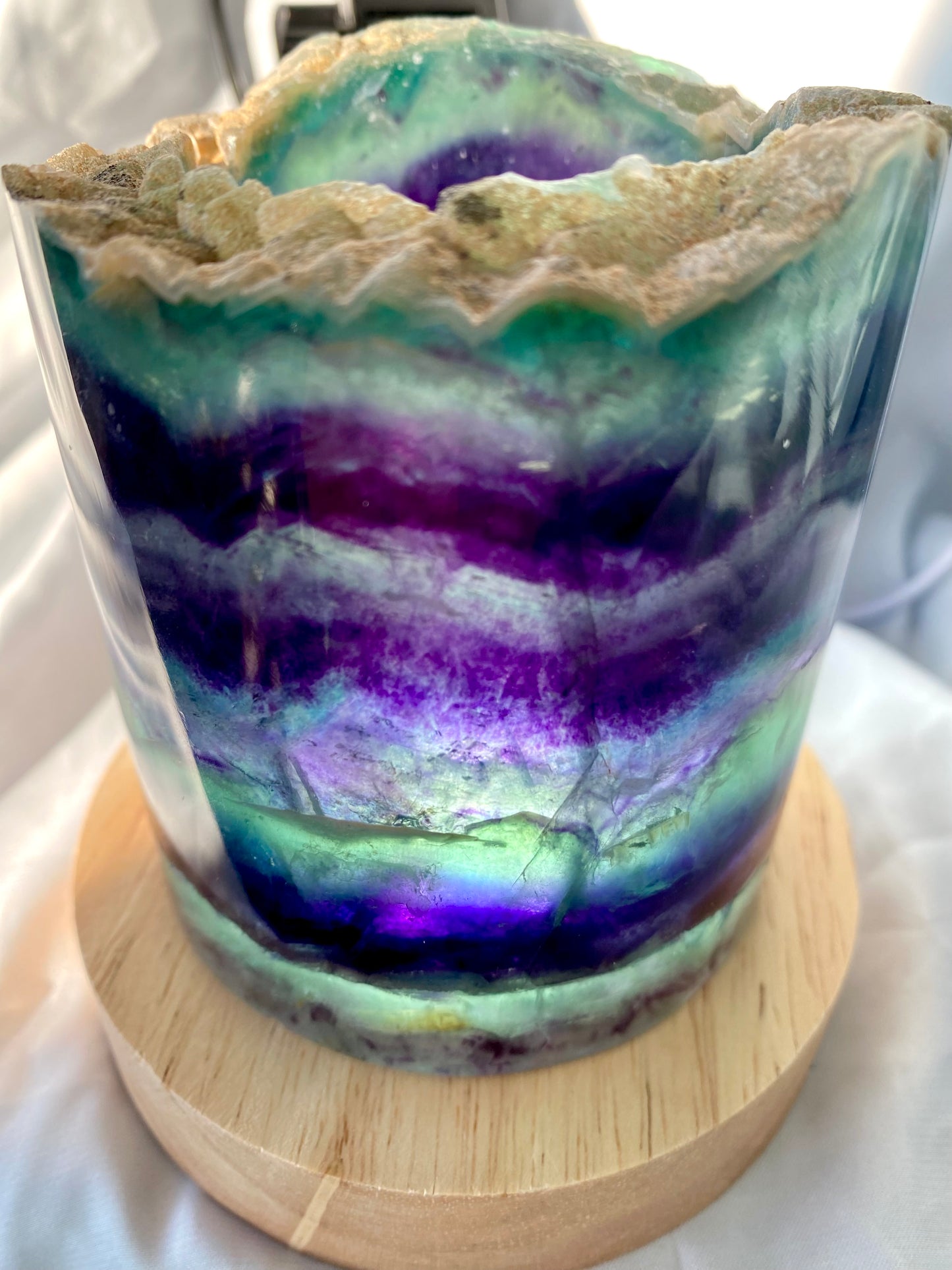 Rainbow Fluorite Lamp - LED Stand