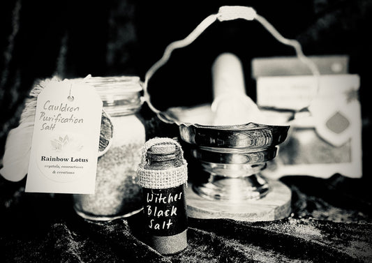 Vintage Silver Plated Cauldron with Magickal Apothecary Ingredients and Tools