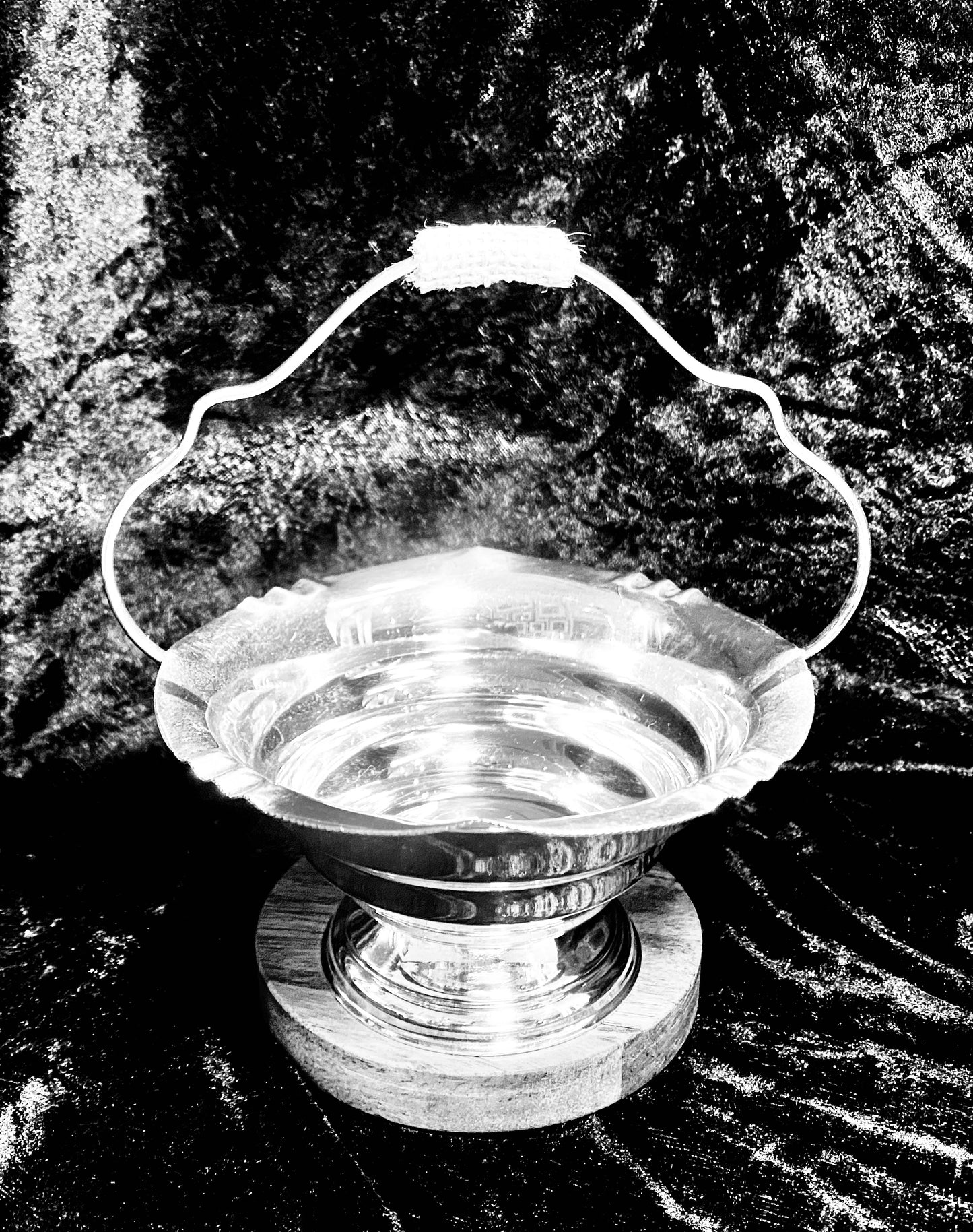 Vintage Silver Plated Cauldron with Magickal Apothecary Ingredients and Tools