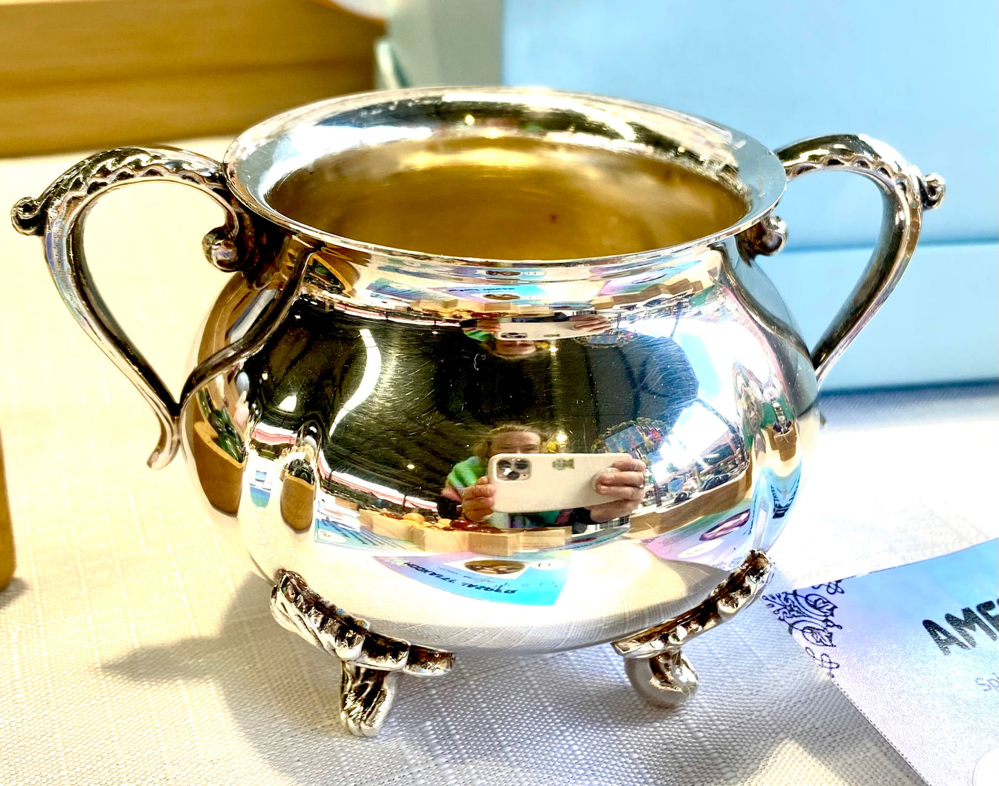 Vintage Silver Plated Cauldron with Magickal Apothecary Ingredients and Tools