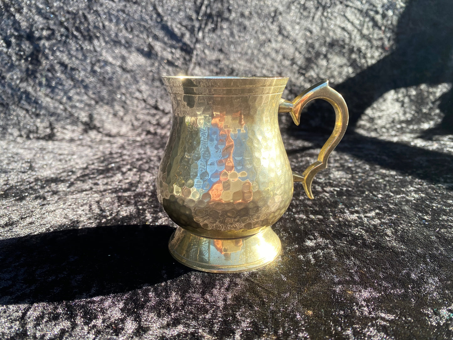 Vintage Brass Hammered Brass Tankard for Witches Altar