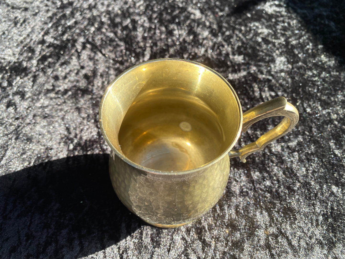 Vintage Brass Hammered Brass Tankard for Witches Altar