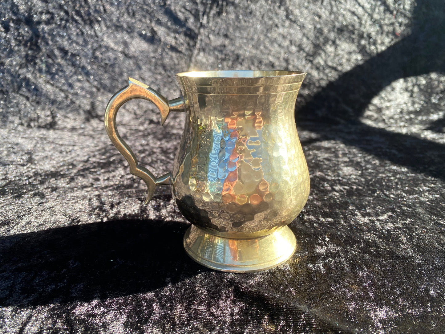 Vintage Brass Hammered Brass Tankard for Witches Altar