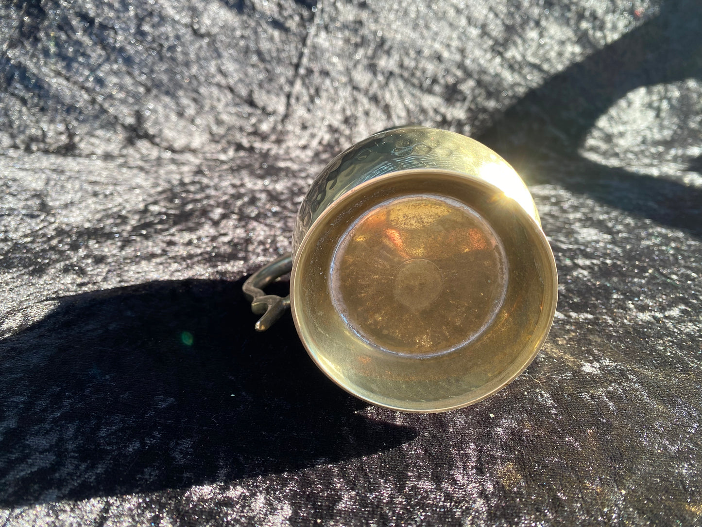 Vintage Brass Hammered Brass Tankard for Witches Altar