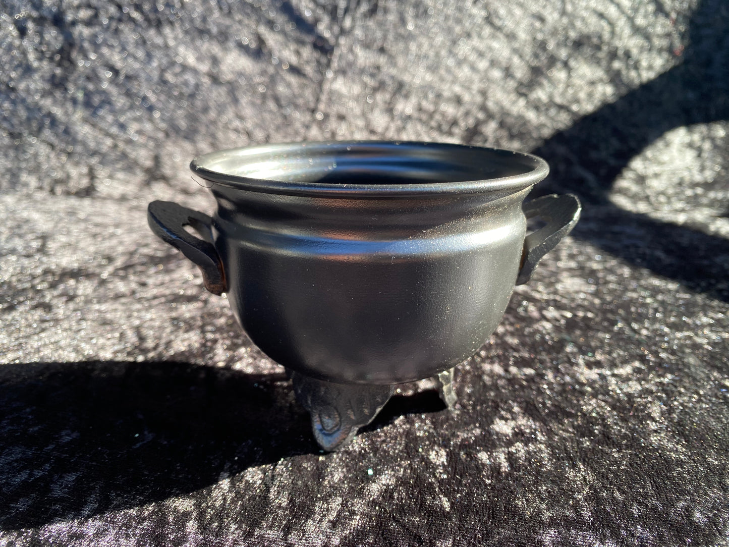 Small Cast Iron Cauldron with Magickal Apothecary Ingredients and Tools