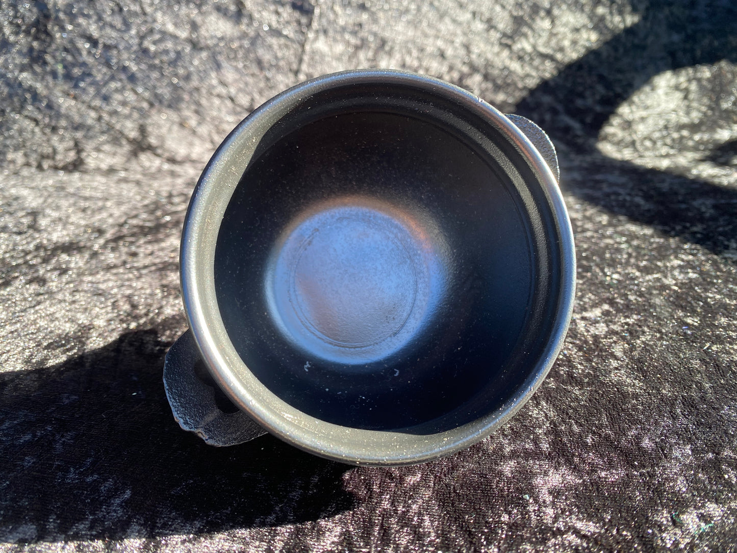 Small Cast Iron Cauldron with Magickal Apothecary Ingredients and Tools