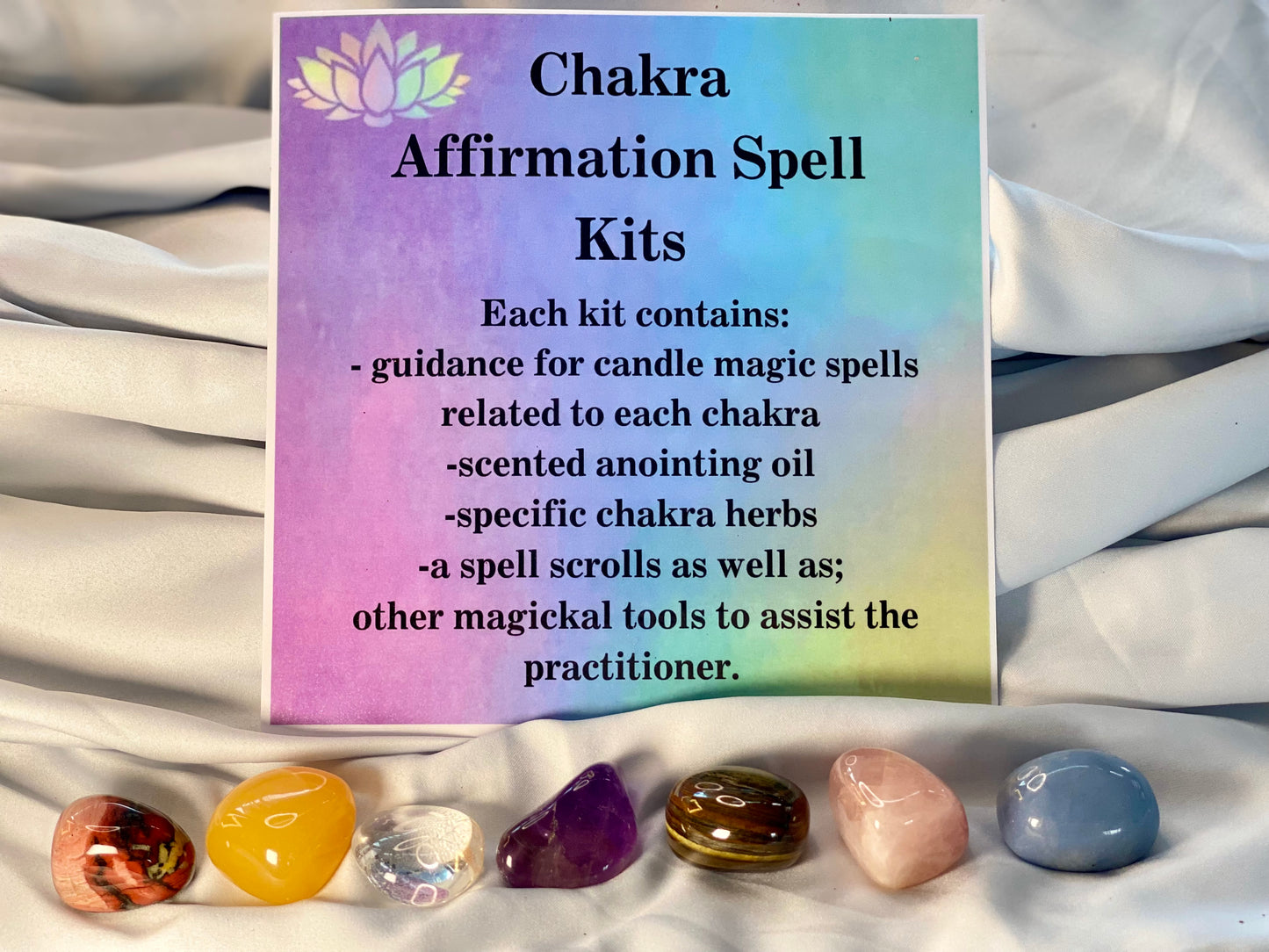 Throat Chakra Angelite Quartz Spell Kit