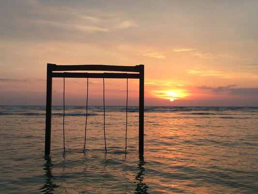 I Think I've Sunk my Swing, Insta Gili Trawangan Bali Sunset Travel Print (with or without framing)