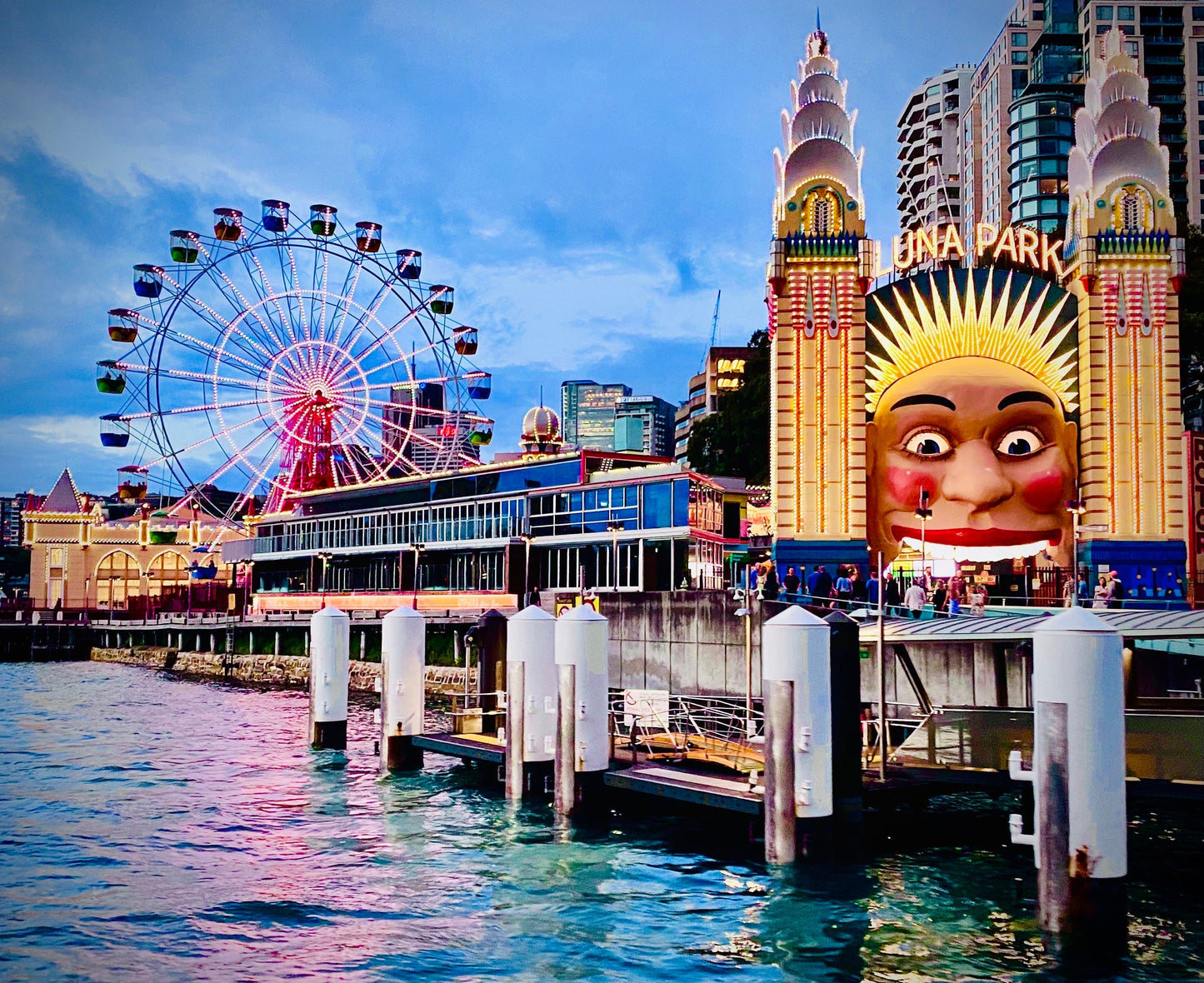 Funny Face  Luna Park Sydney Harbour Travel Print (with or without framing)