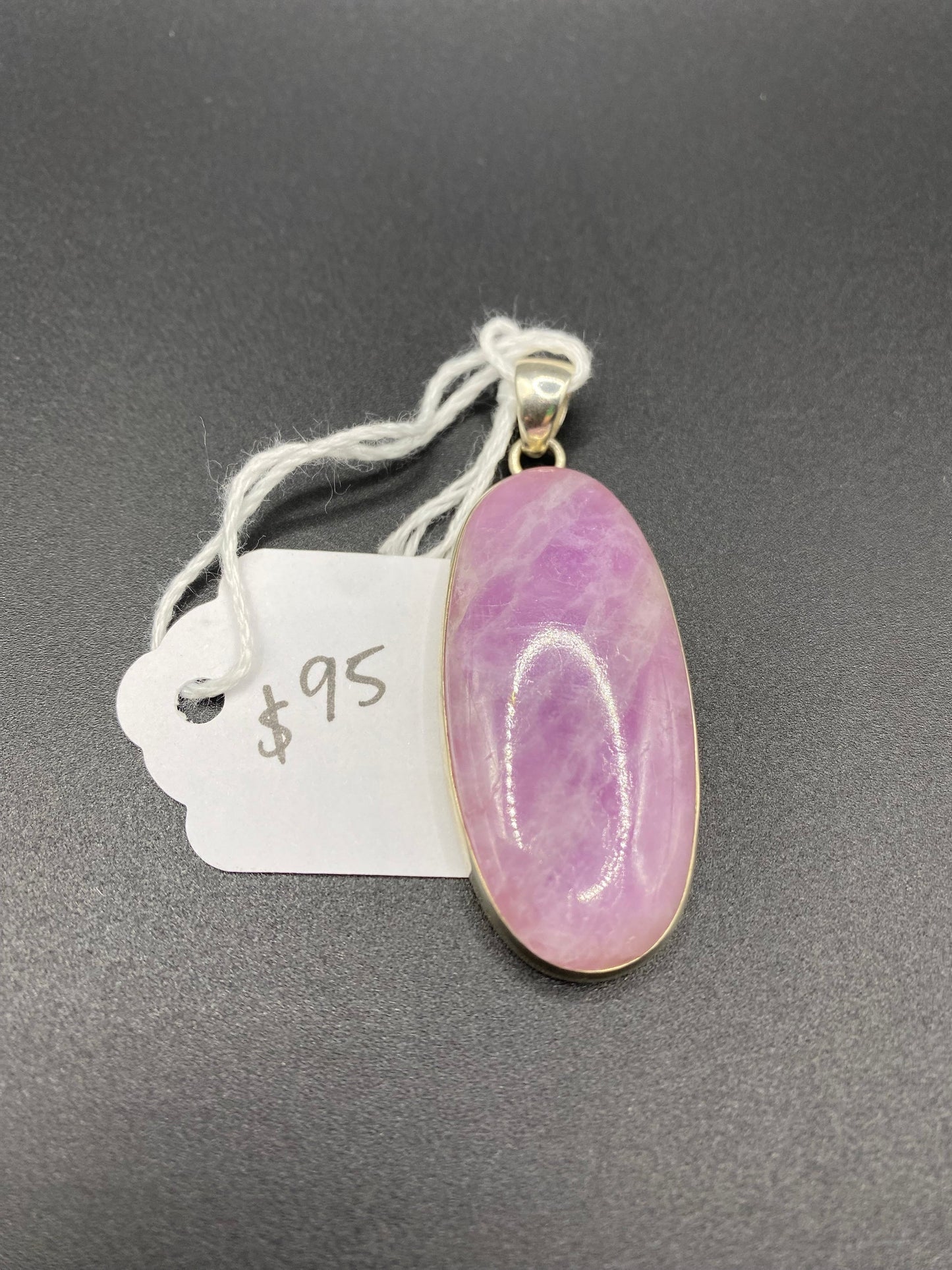 Gorgeous rose pink Kunzite Pendant with Sterling Silver setting