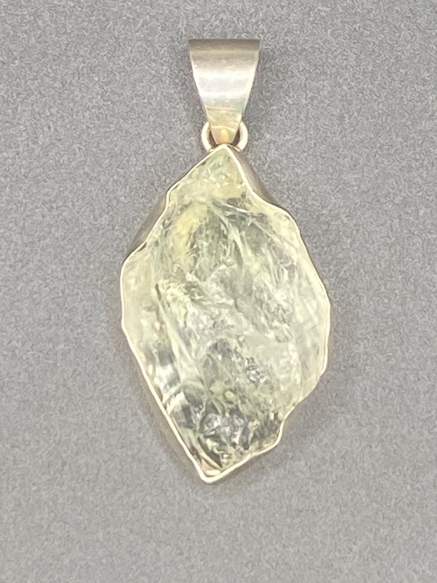 Gorgeous Green Amethyst Pendant with Sterling Silver setting