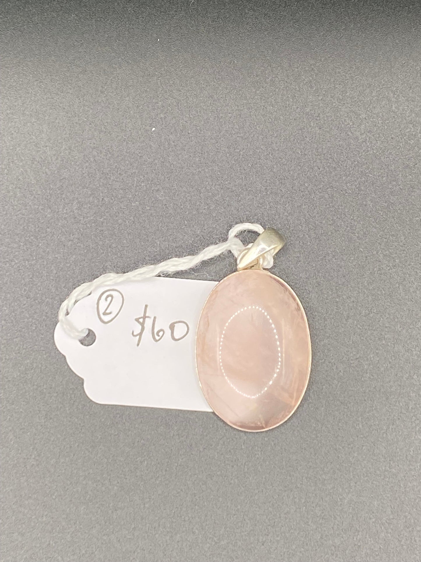 Gorgeous Rose Quartz Pendant with Sterling Silver setting